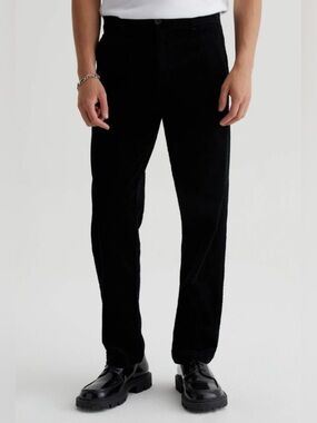 AG Adriano Goldschmied Lochlan Trouser Relaxed Corduroy Pants Black Size 32 NWT